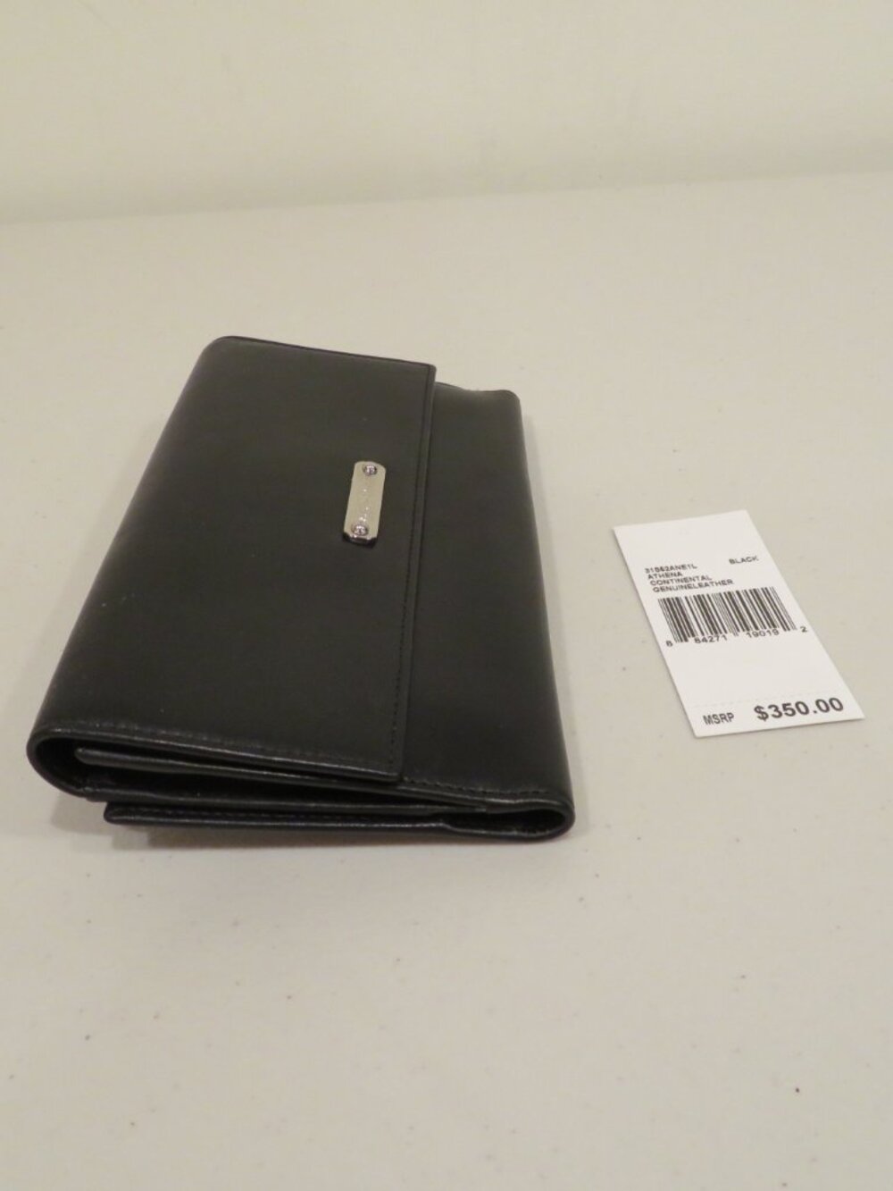 Michael Kors Athena Continental Black Leather Wallet